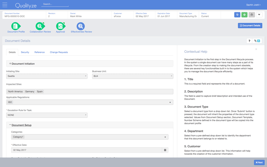 Qualityze EQMS screenshot & Video