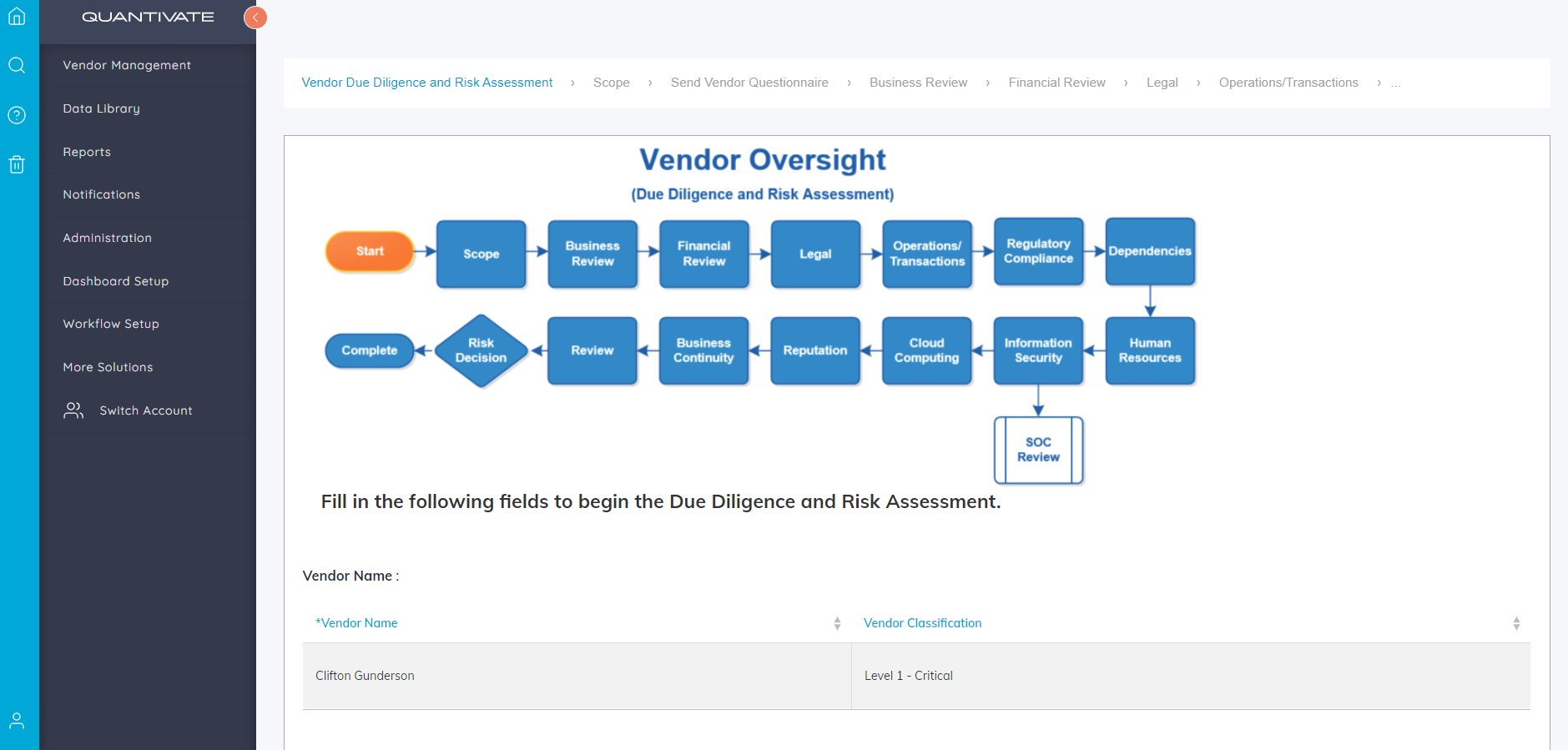 Quantivate GRC Software Suite Screenshot