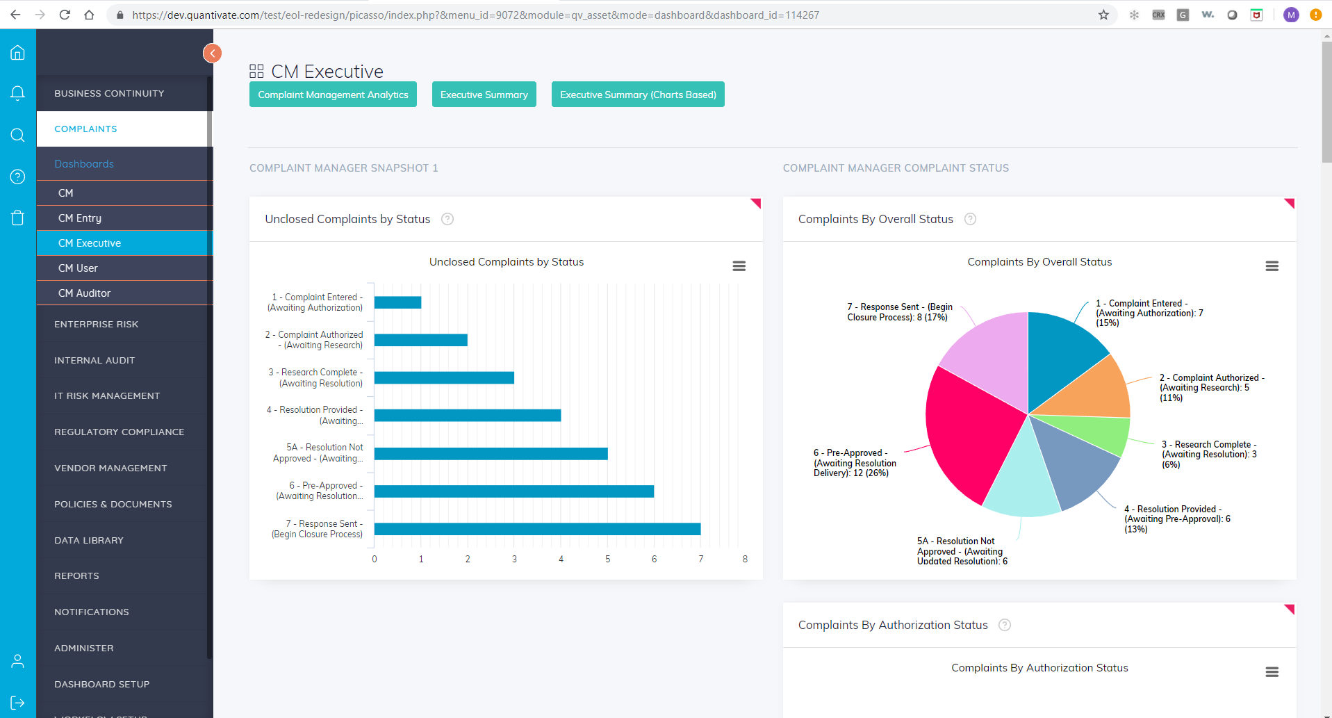 Quantivate GRC Software Suite Screenshot