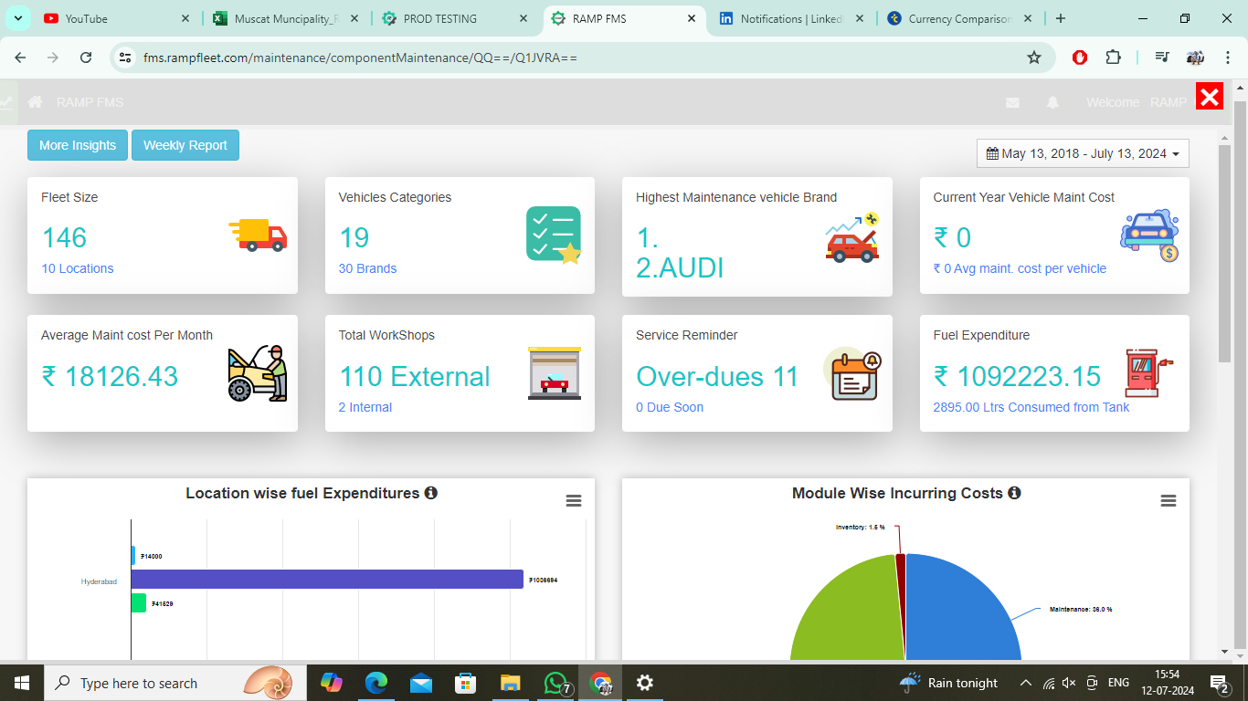 RAMP Fleet Maintenance Software Screenshot