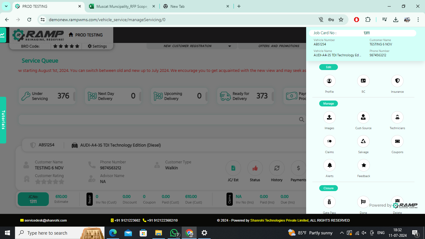 RAMP Garage Management Software screenshot & Video