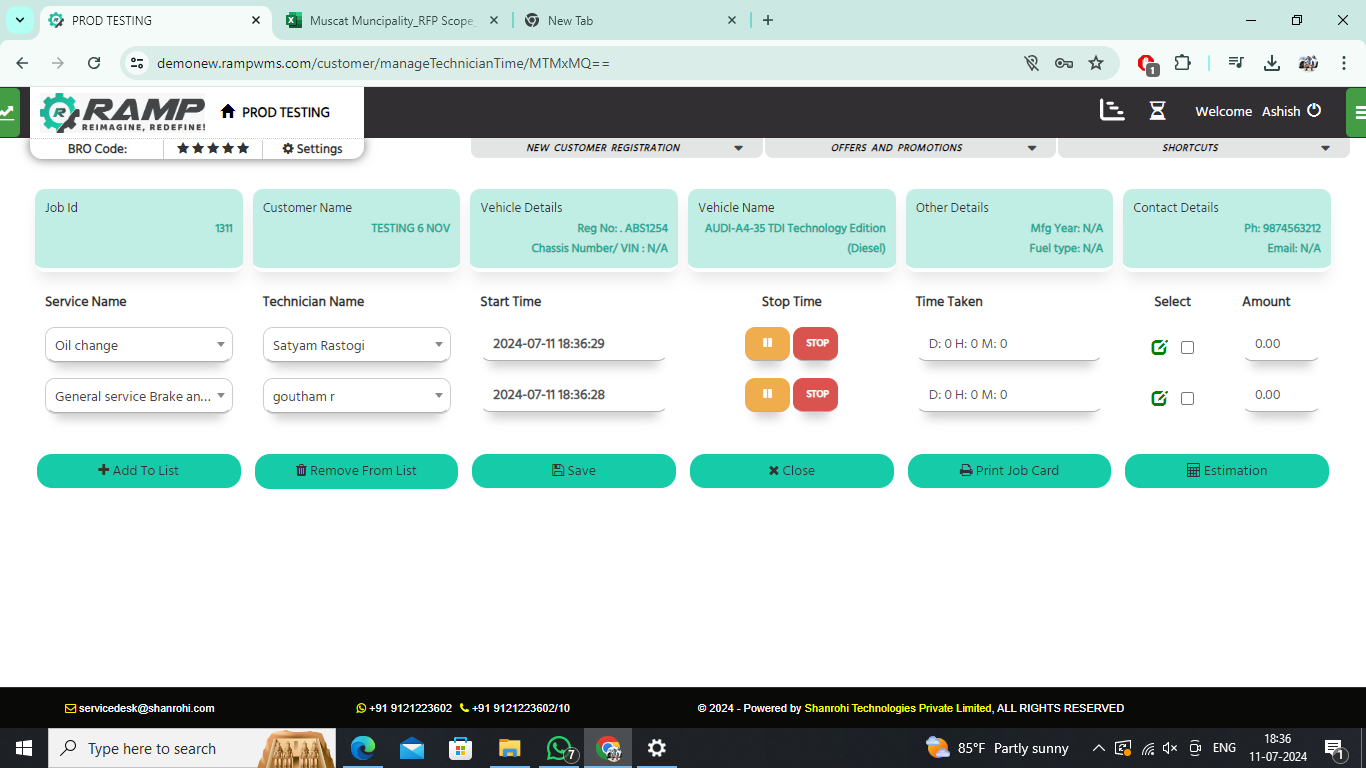 RAMP Garage Management Software screenshot & Video