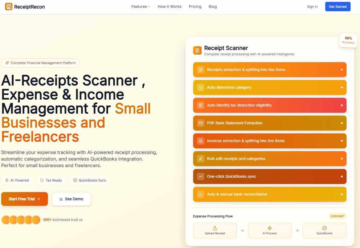 ReceiptRecon - AI Receipt Scanner Screenshot