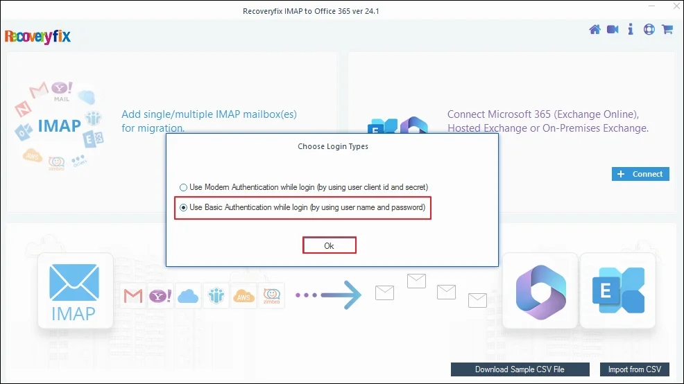 Recoveryfix IMAP to Office 365 Screenshot