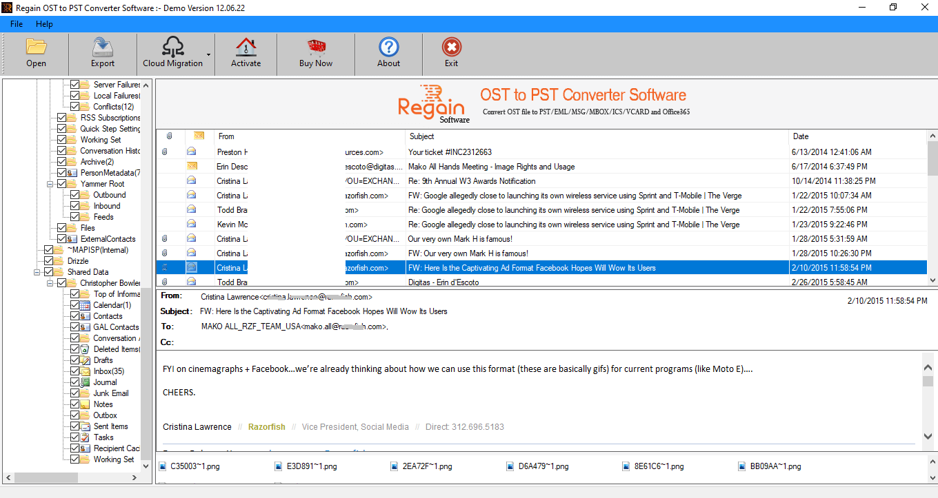 Regain OST to PST Converter Screenshot