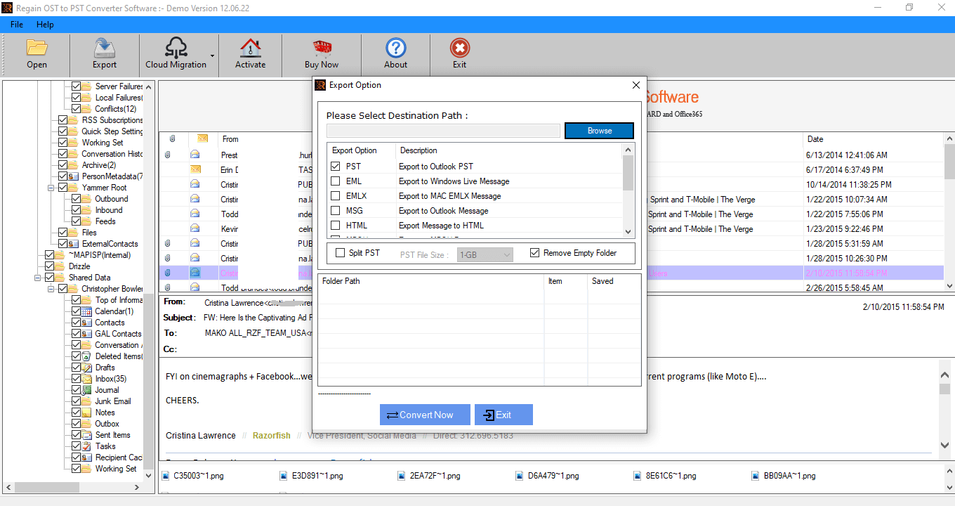 Regain OST to PST Converter Screenshot