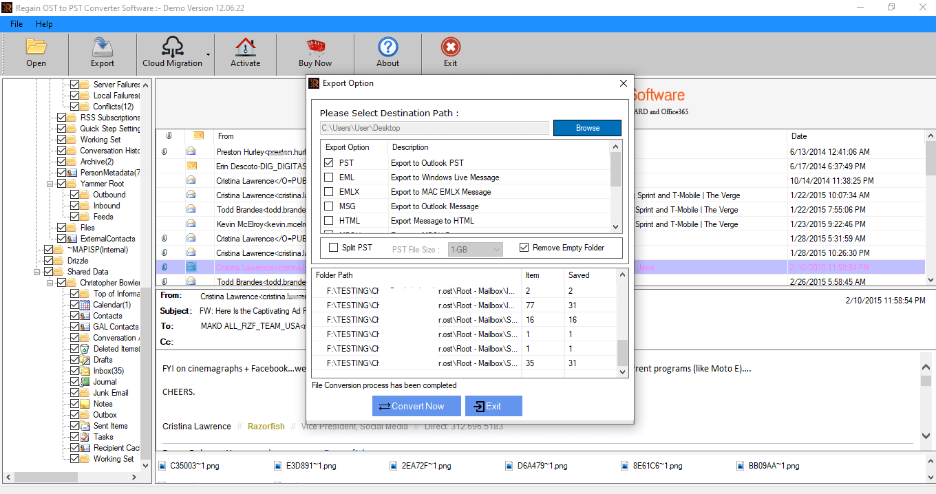 Regain OST to PST Converter Screenshot