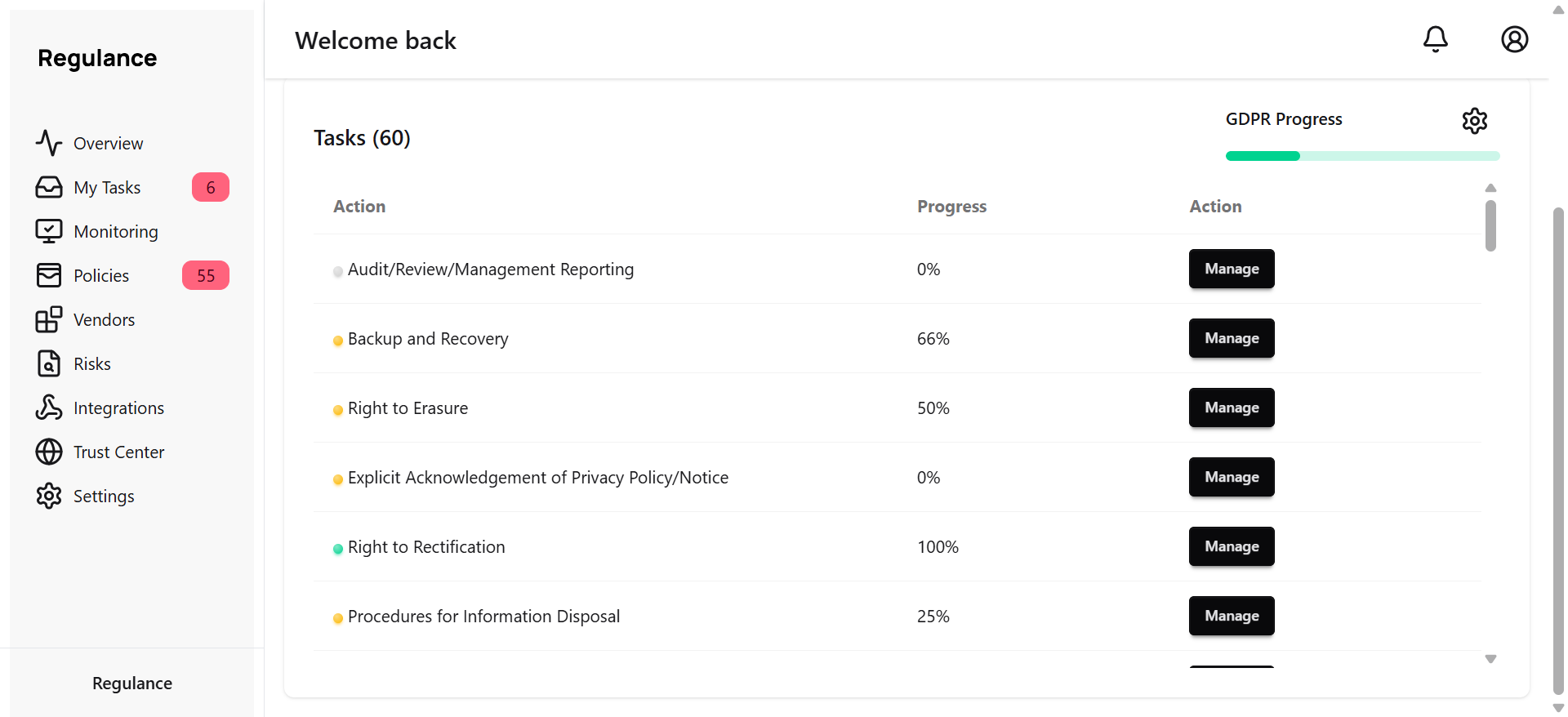 Regulance Screenshot