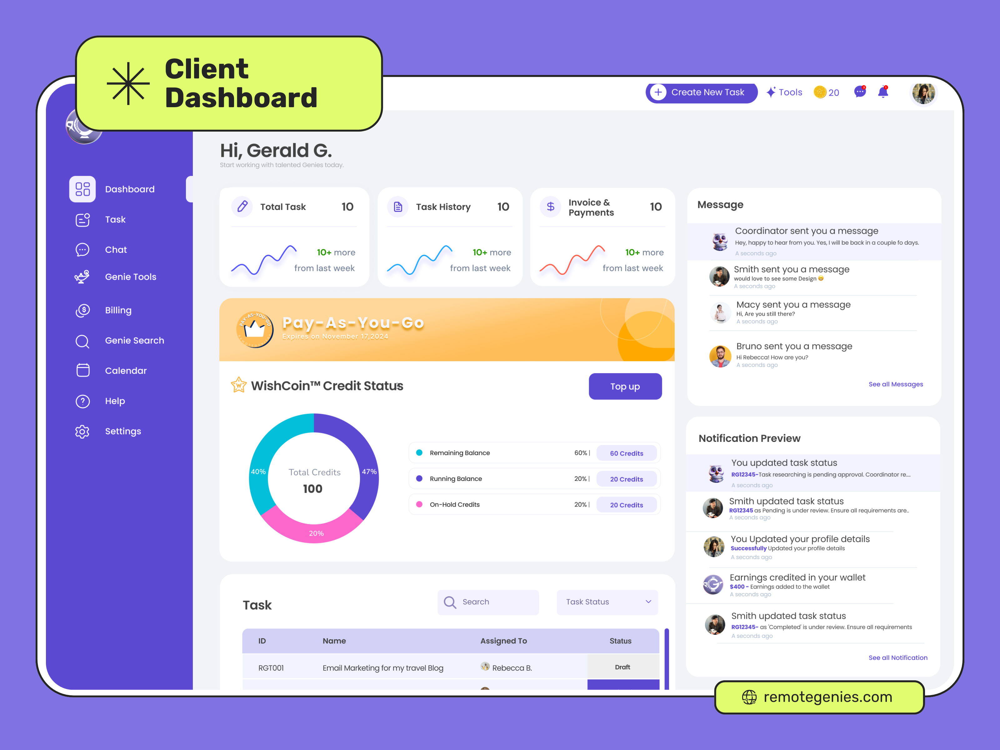 RemoteGenies Screenshot