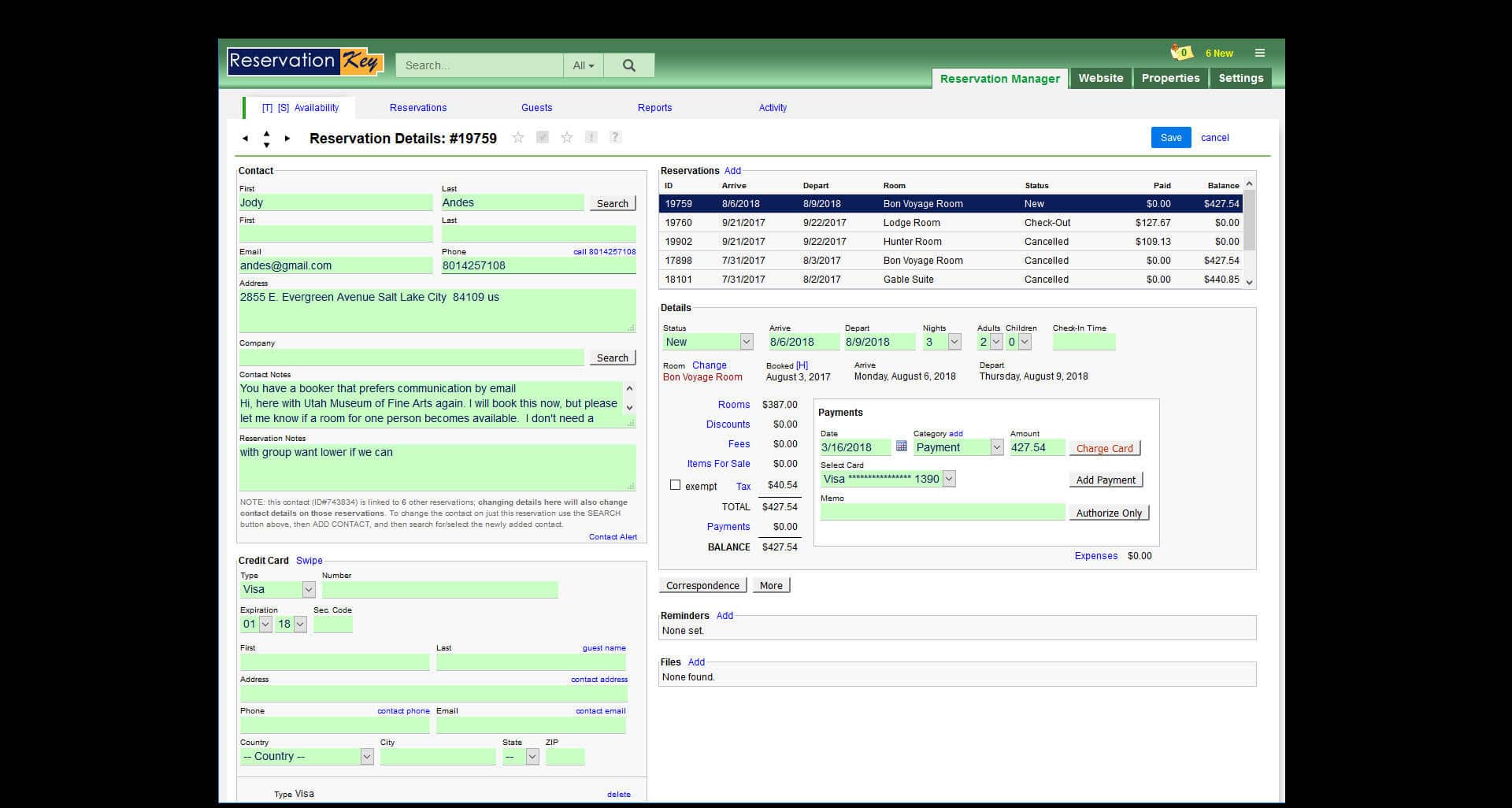 ReservationKey screenshot & Video