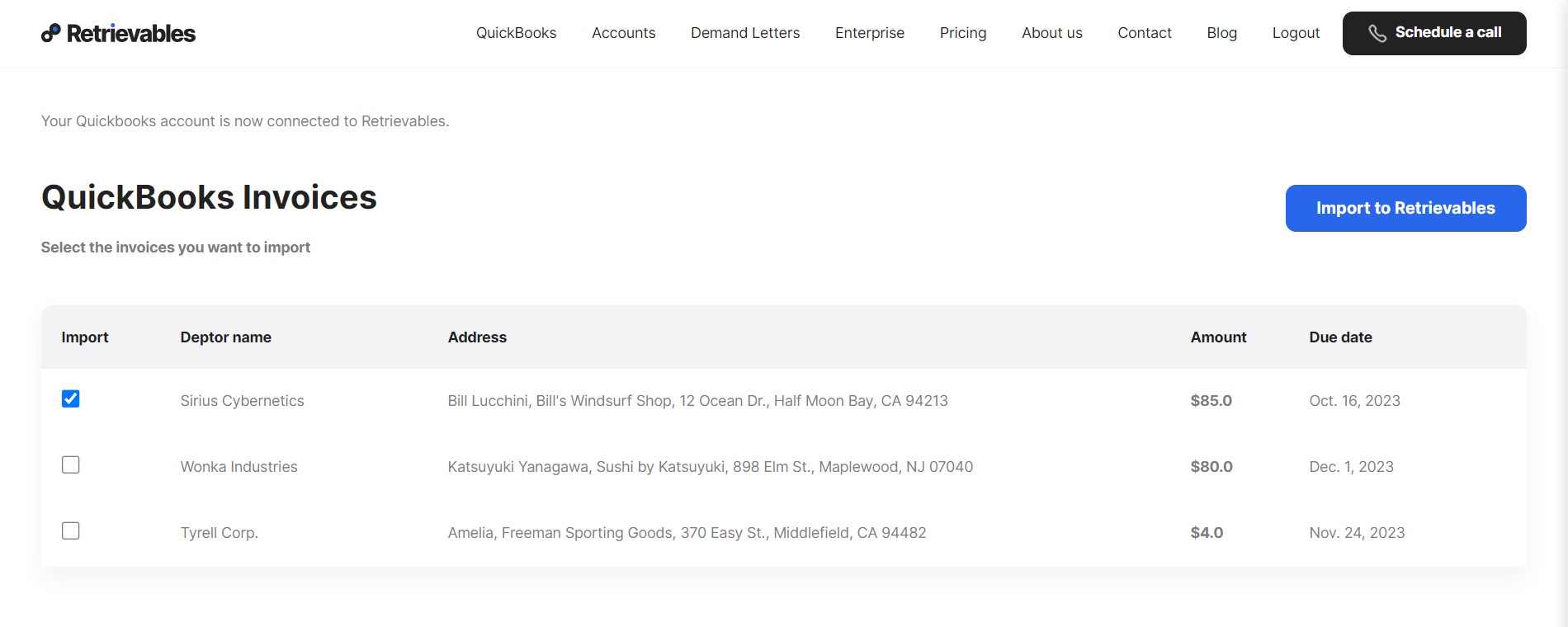 Retrievables Screenshot