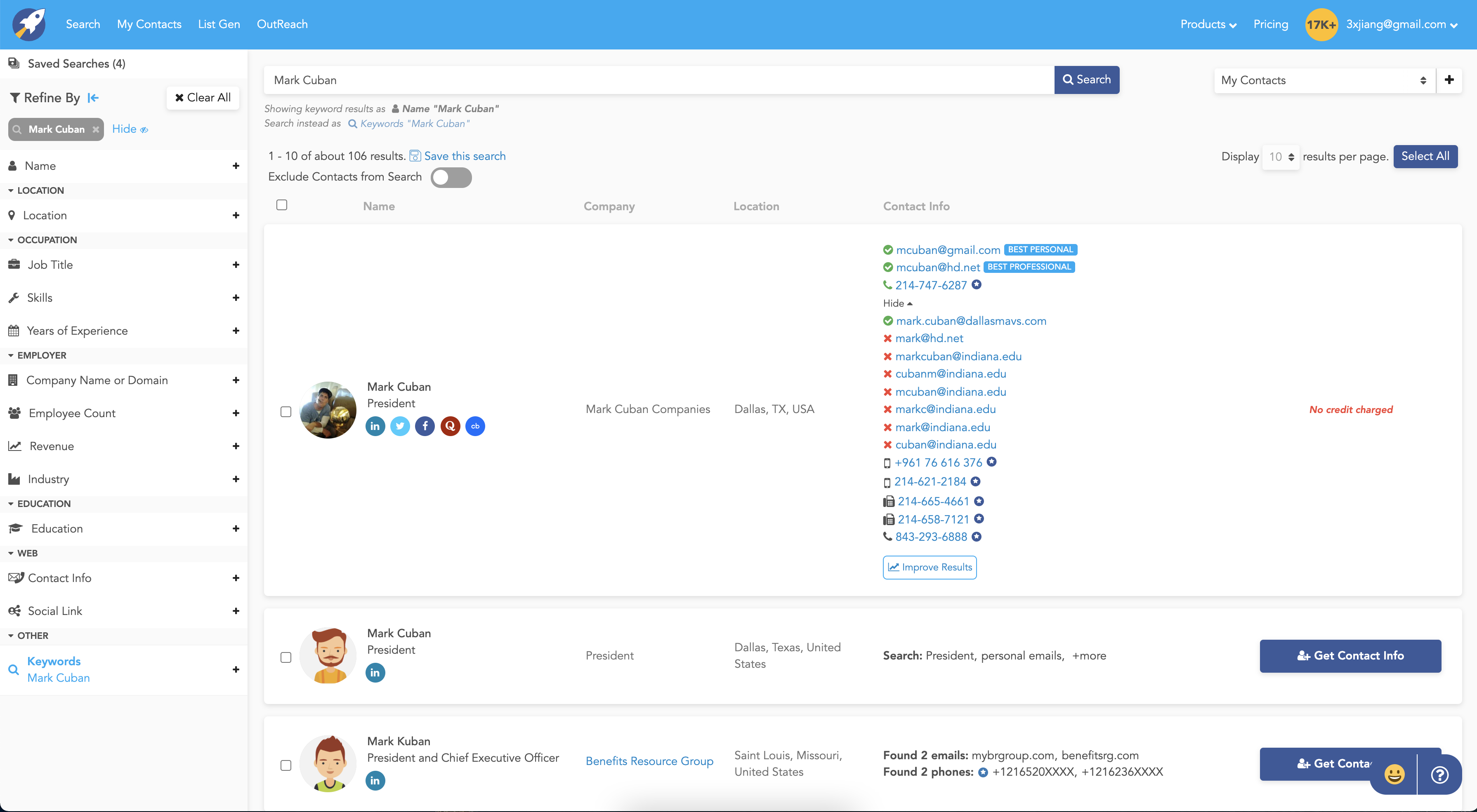 RocketReach Screenshot