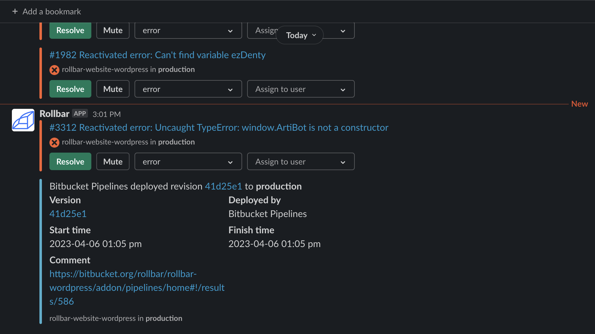 Rollbar screenshot & Video