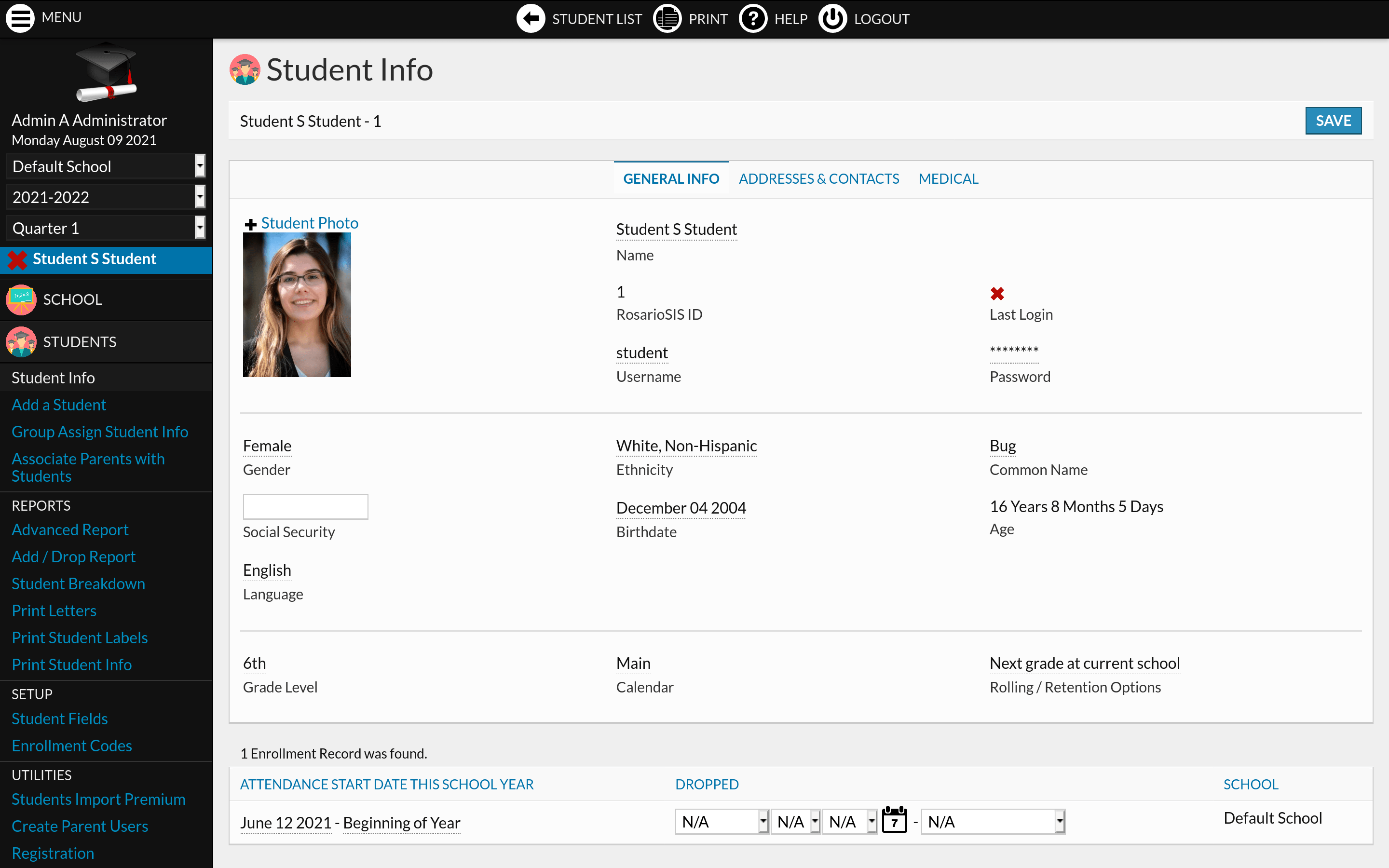 RosarioSIS Screenshot