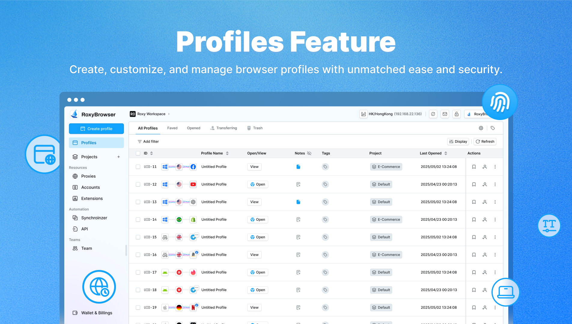 RoxyBrowser Screenshot