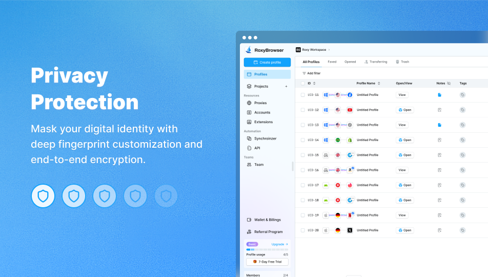 RoxyBrowser Screenshot