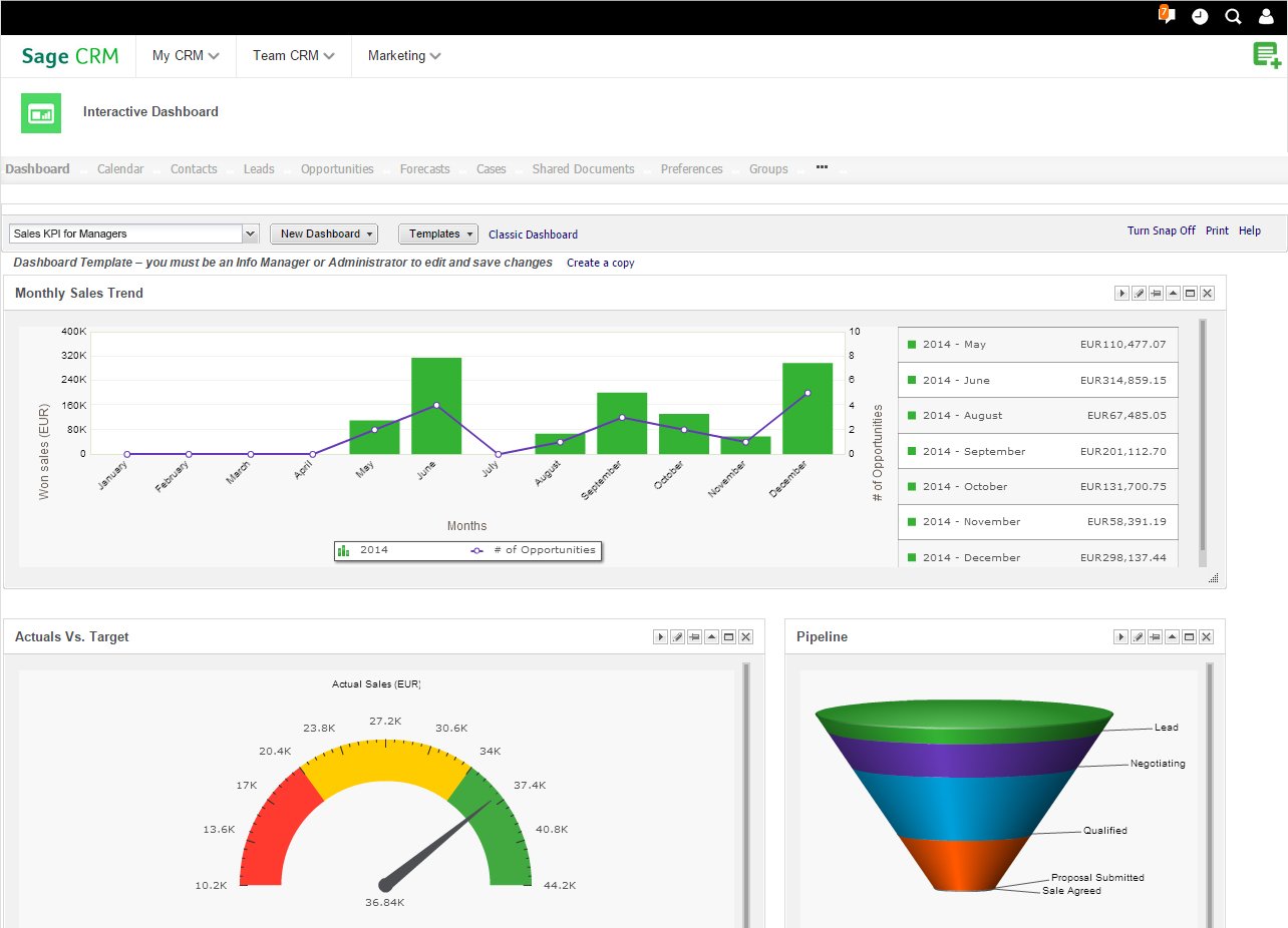 Sage CRM Screenshot