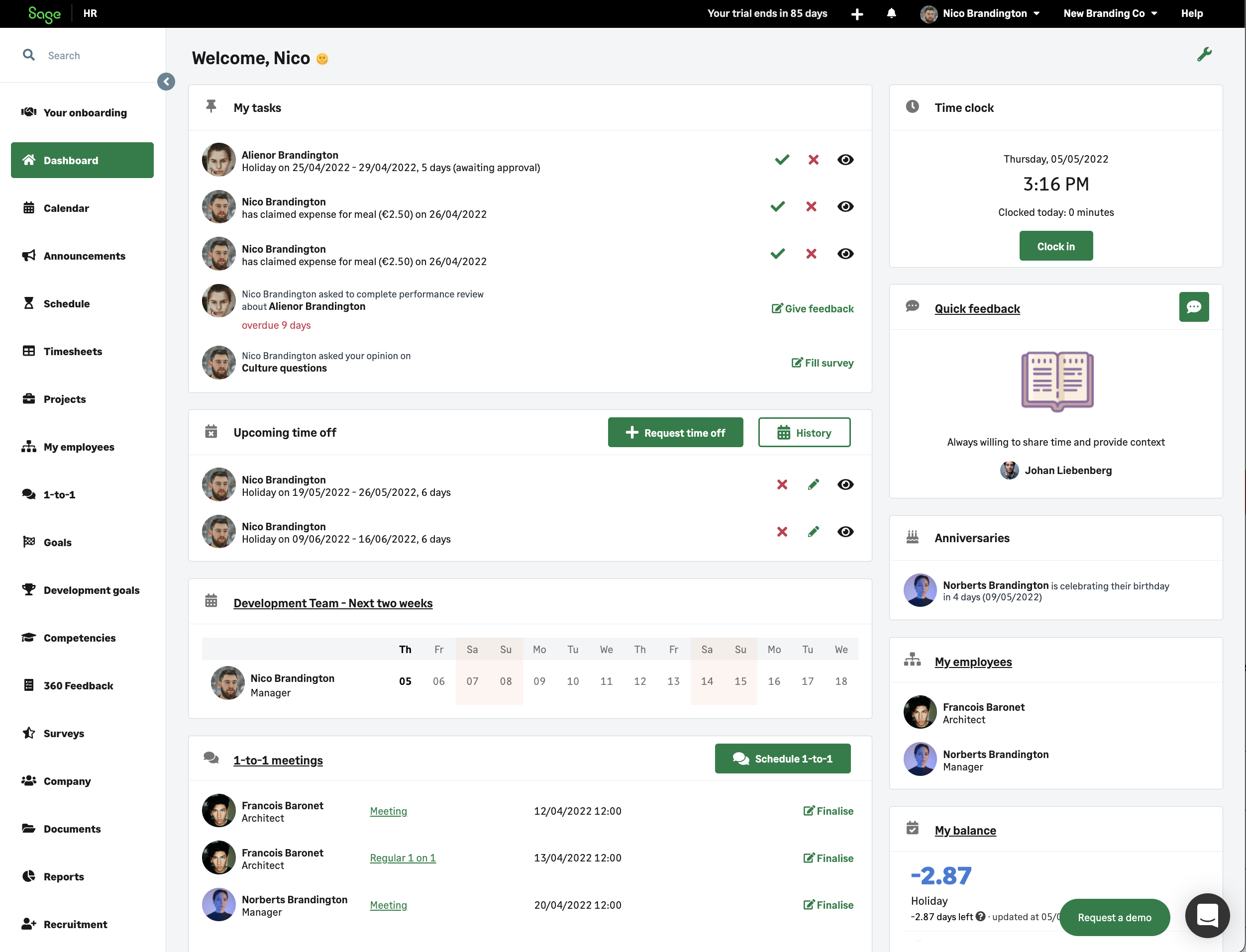 Sage HR Screenshot