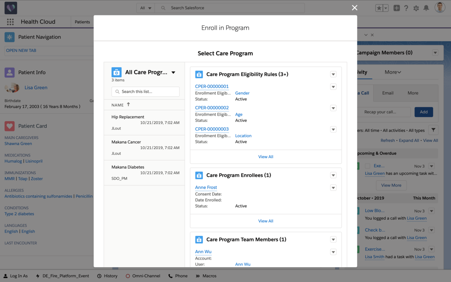 Salesforce Health Cloud Screenshot