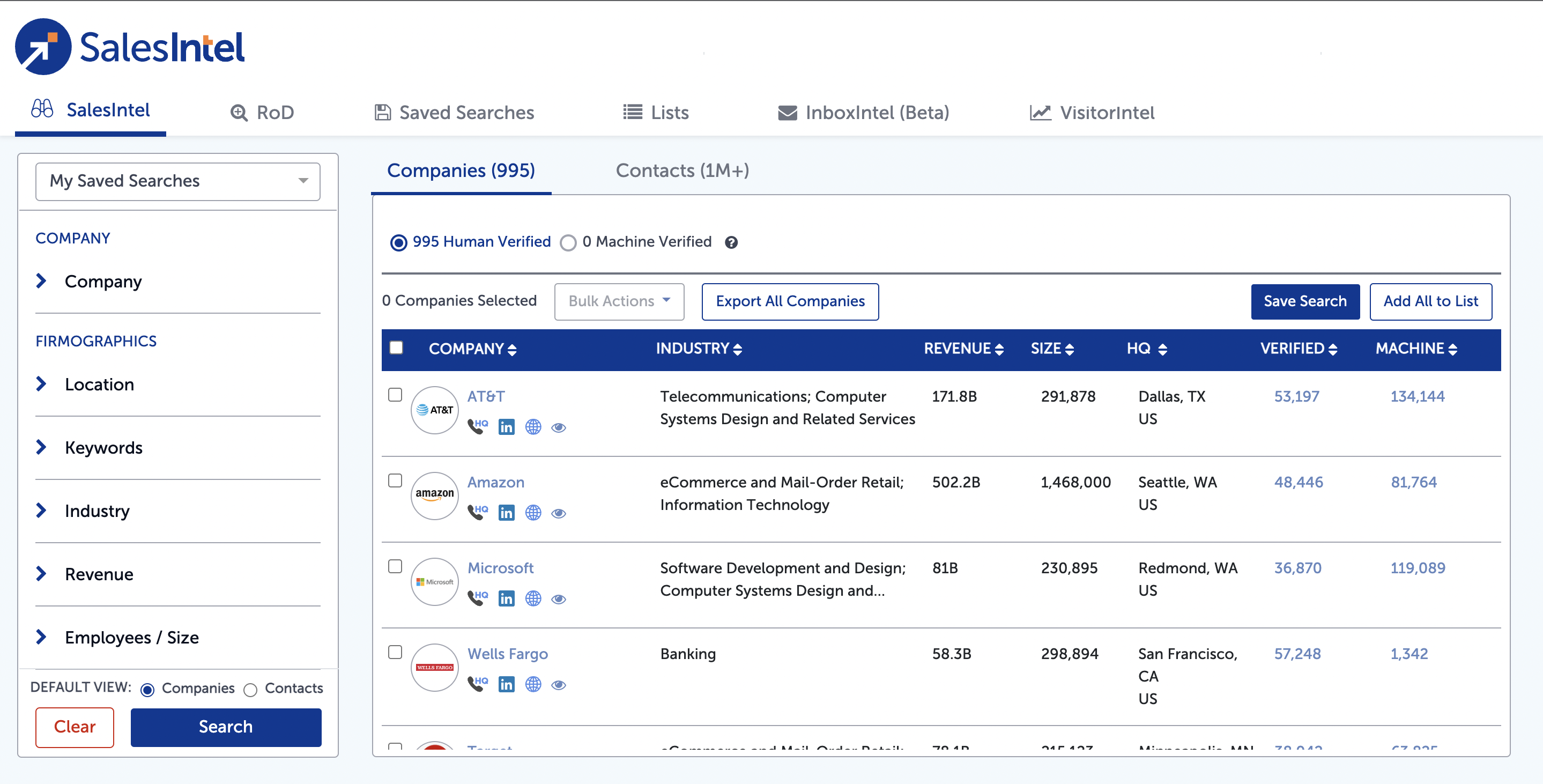 SalesIntel Screenshot