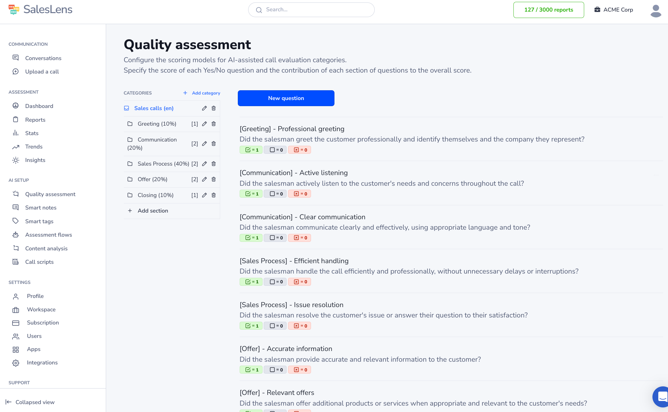SalesLens Screenshot
