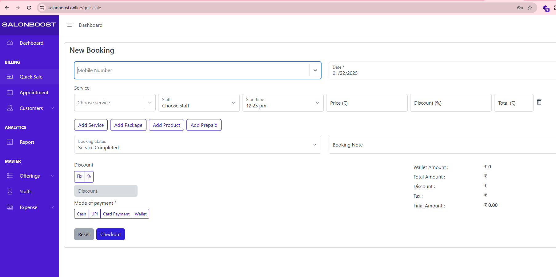 SalonBoost Salon Software Screenshot