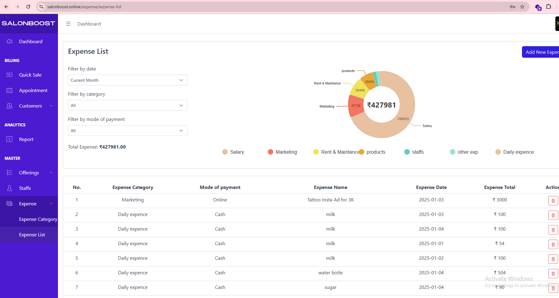 SalonBoost Salon Software Screenshot