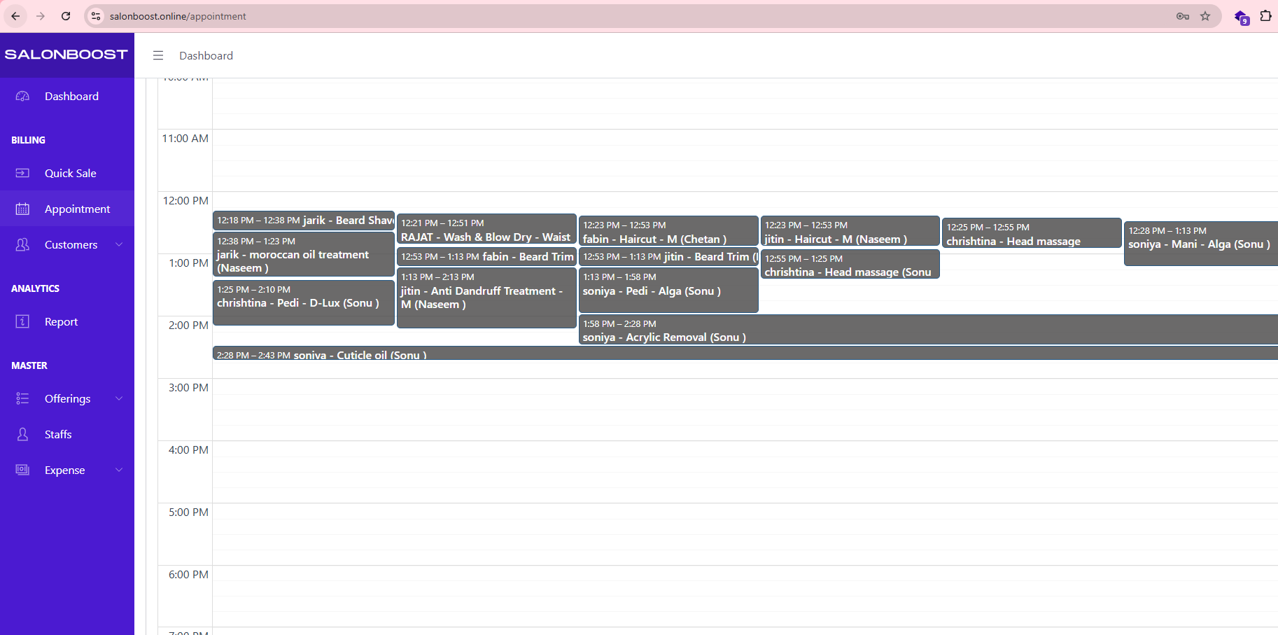 SalonBoost Salon Software Screenshot