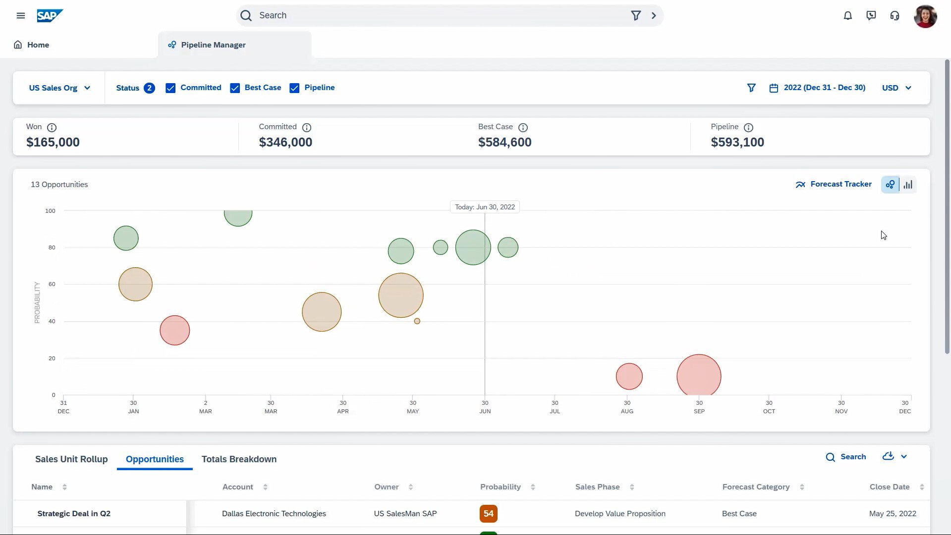 SAP Sales Cloud Screenshot