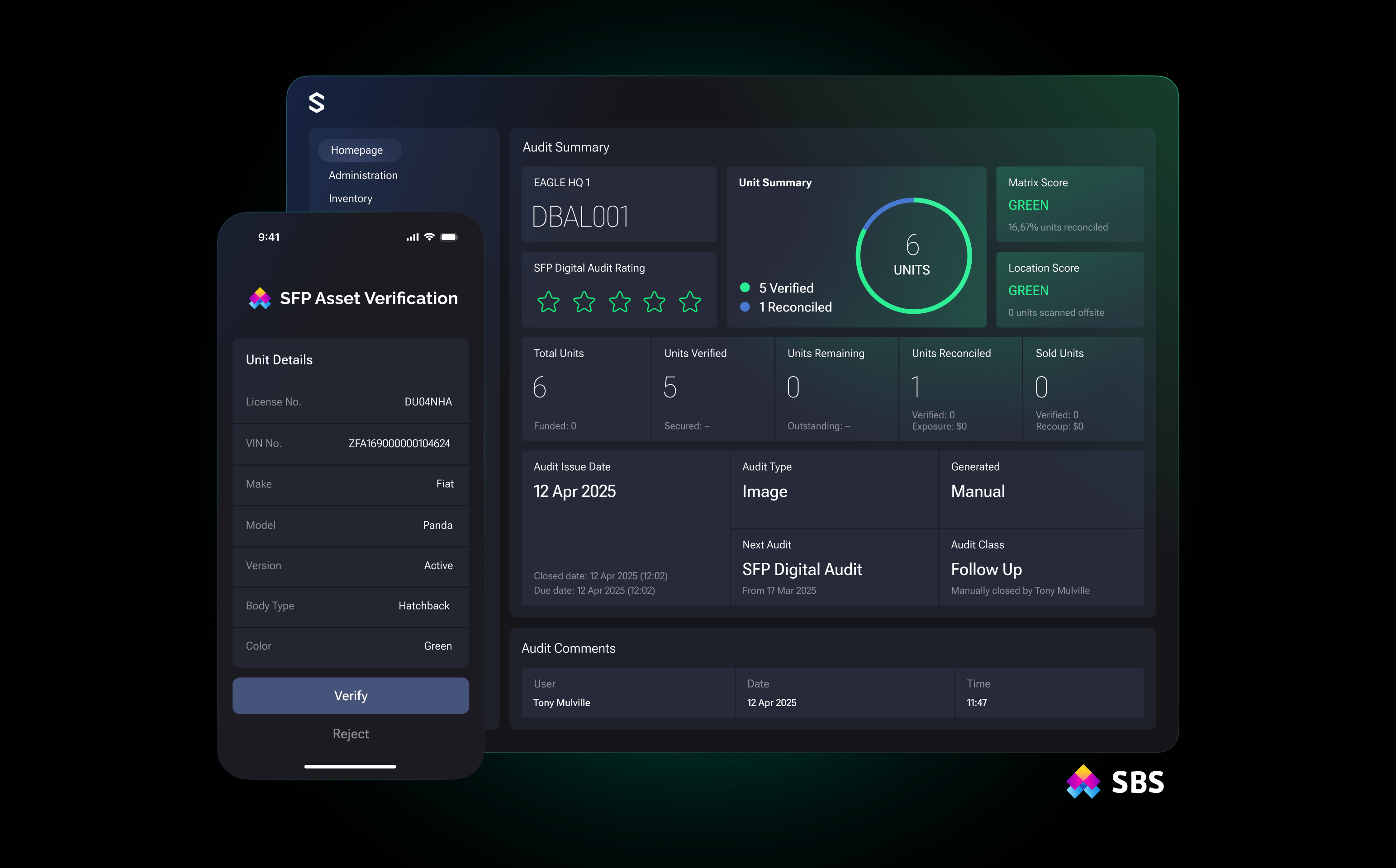 SBS Asset Finance Screenshot