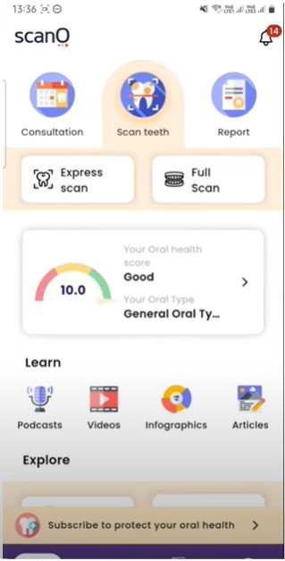 scanO AI Dental App Screenshot