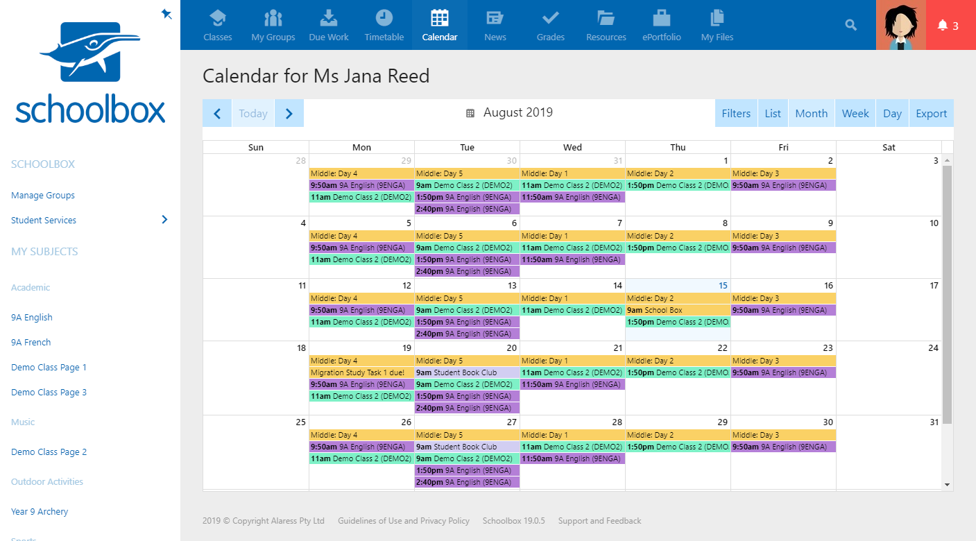 Schoolbox Screenshot