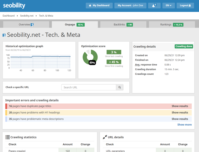 Seobility screenshot & Video