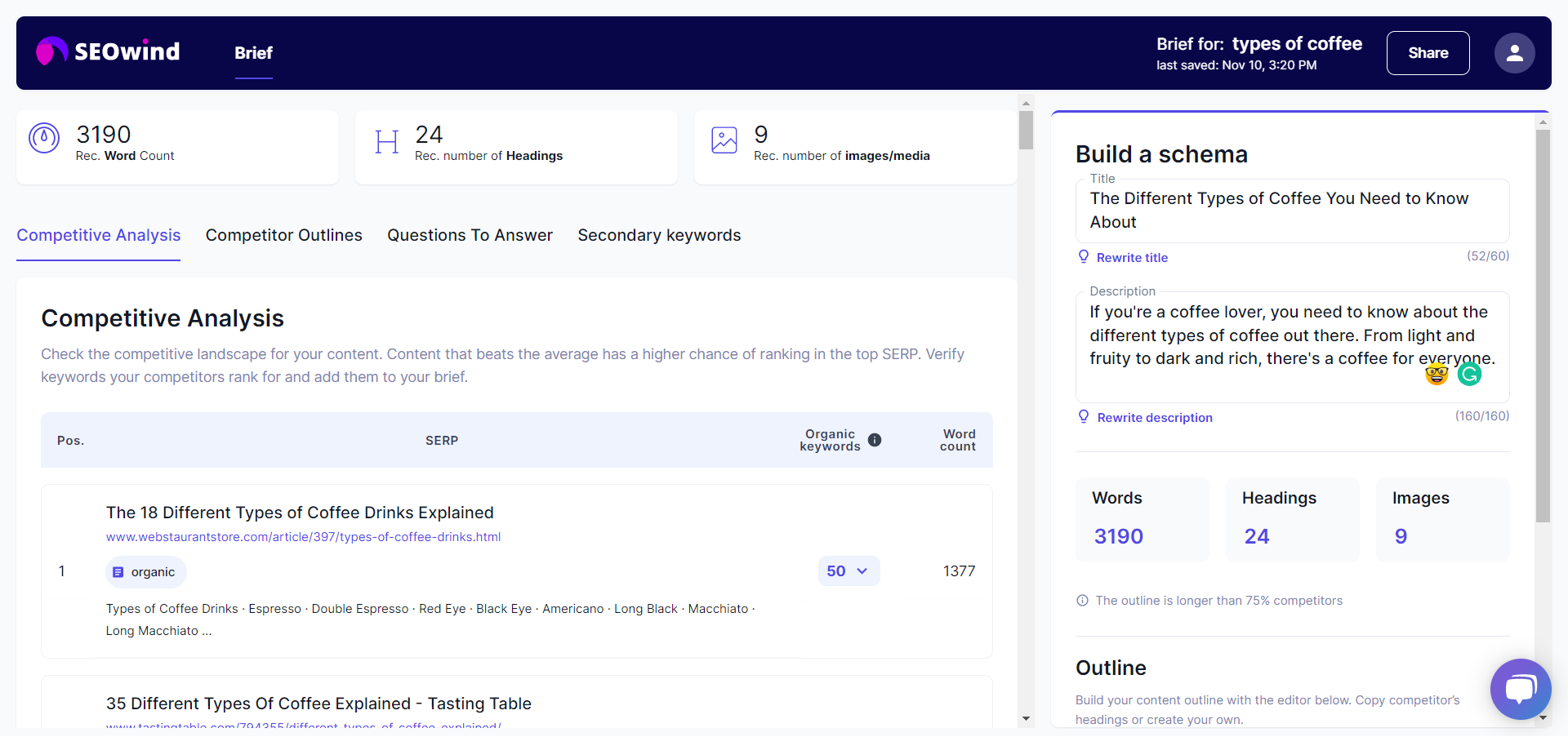SEOwind Screenshot