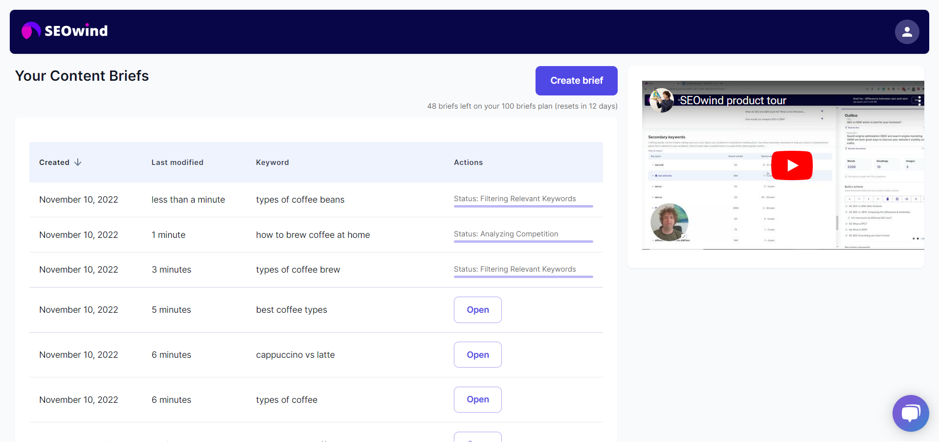 SEOwind Screenshot