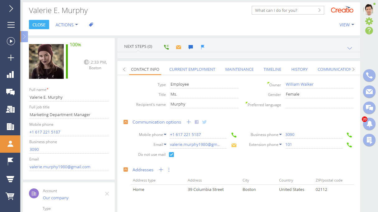 Service Creatio Screenshot