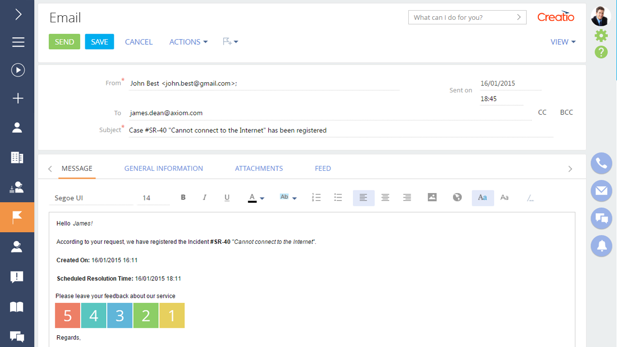 Service Creatio Screenshot