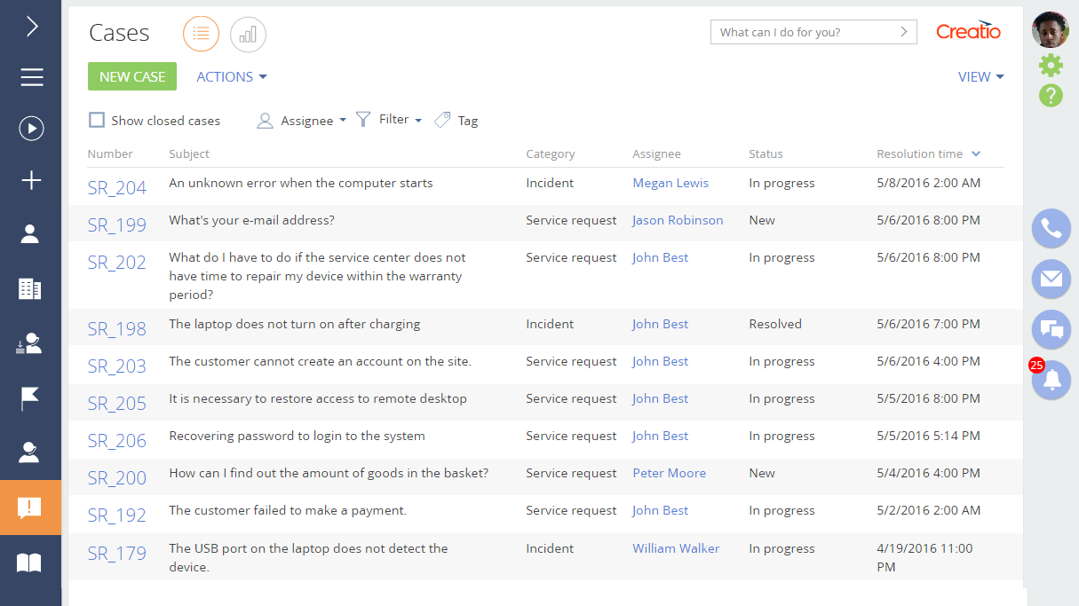 Service Creatio Screenshot