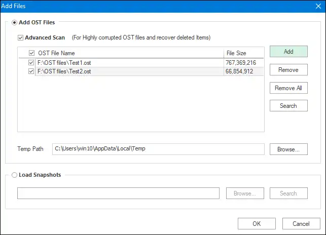 Shoviv Exchange OST Recovery Software Screenshot