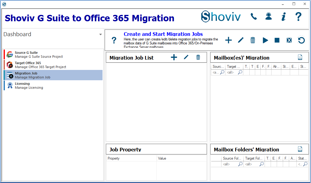 Shoviv G Suite to Office 365 Migration Tool Screenshot