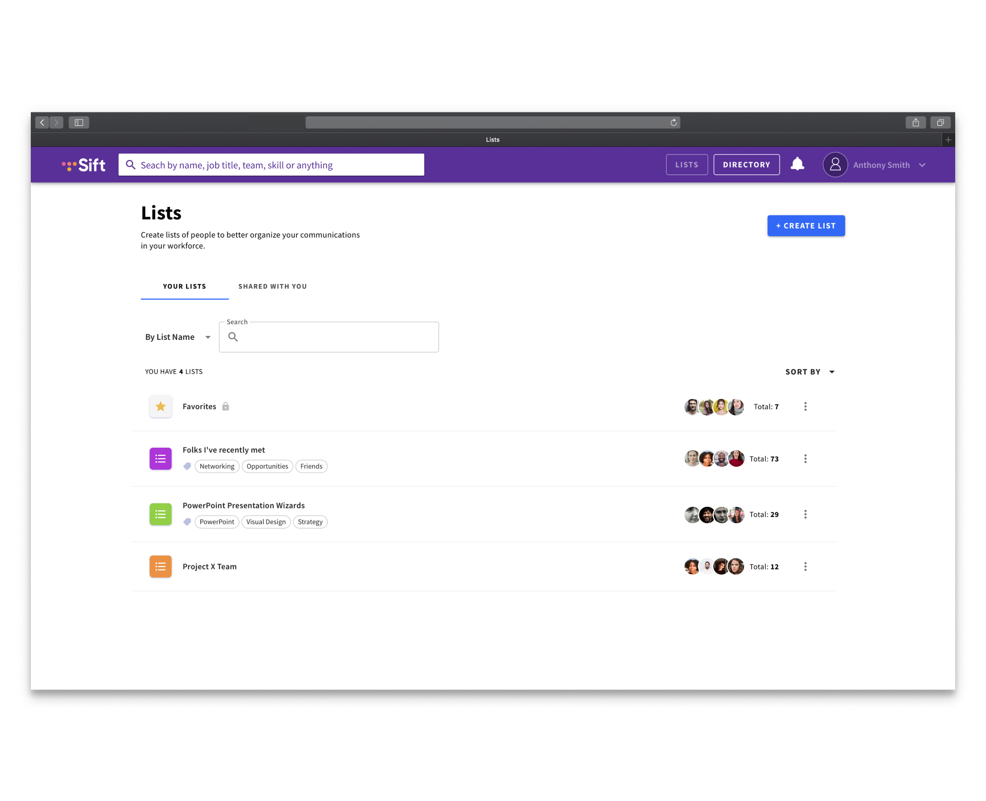 Sift Screenshot