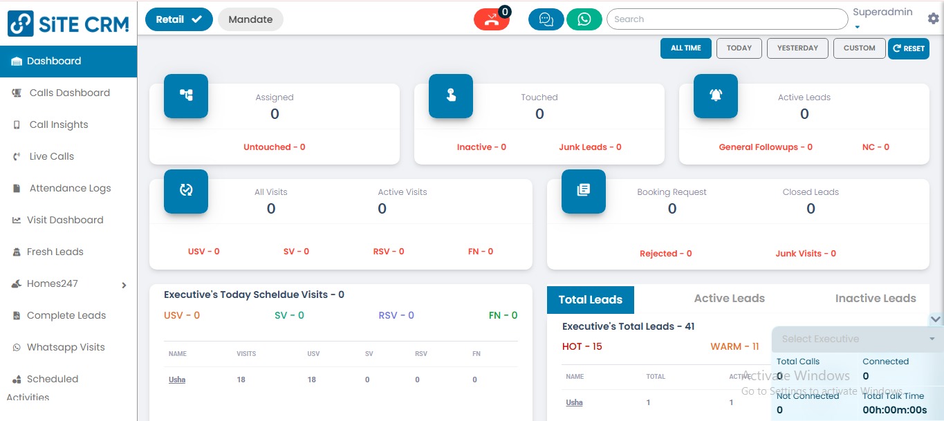 SiteCRM Screenshot