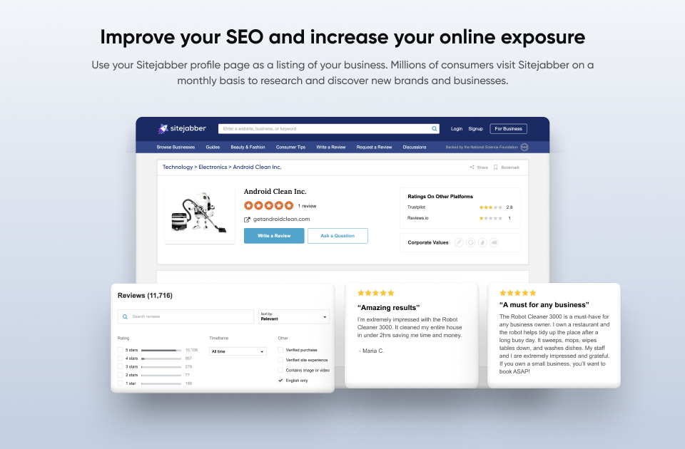 Sitejabber screenshot & Video