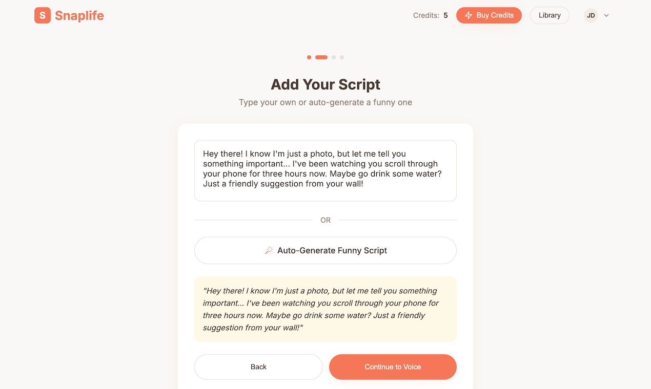 SnapLife.AI Screenshot
