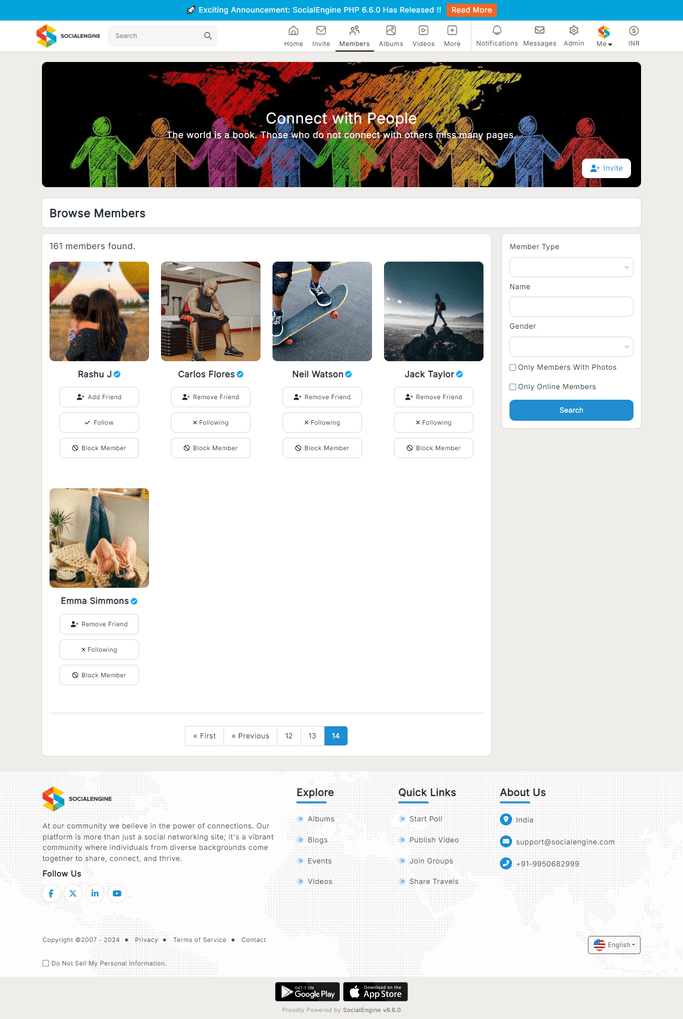 SocialEngine PHP Screenshot
