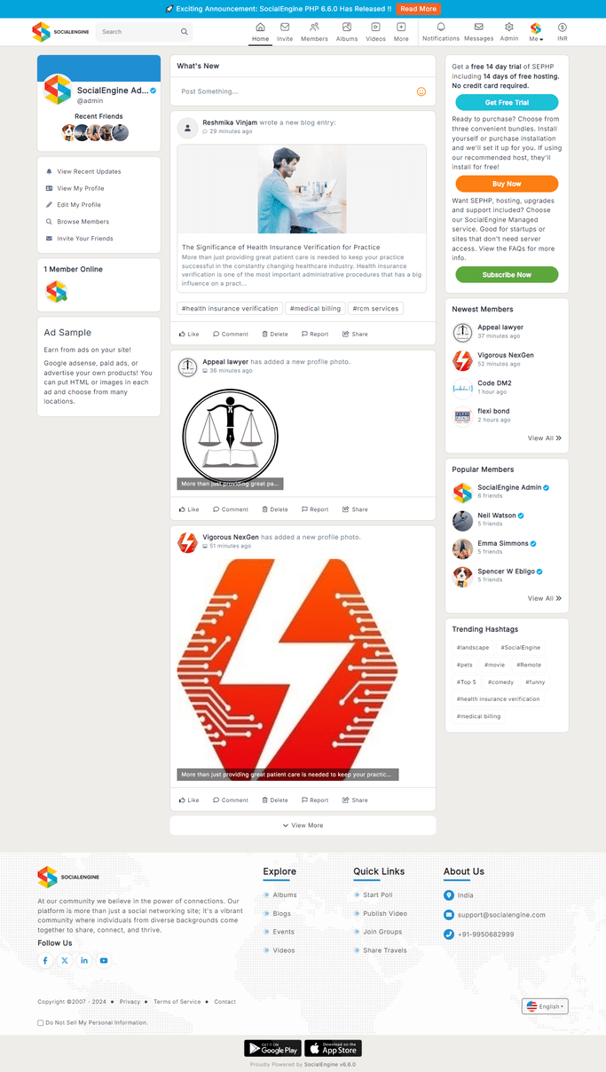 SocialEngine PHP Screenshot