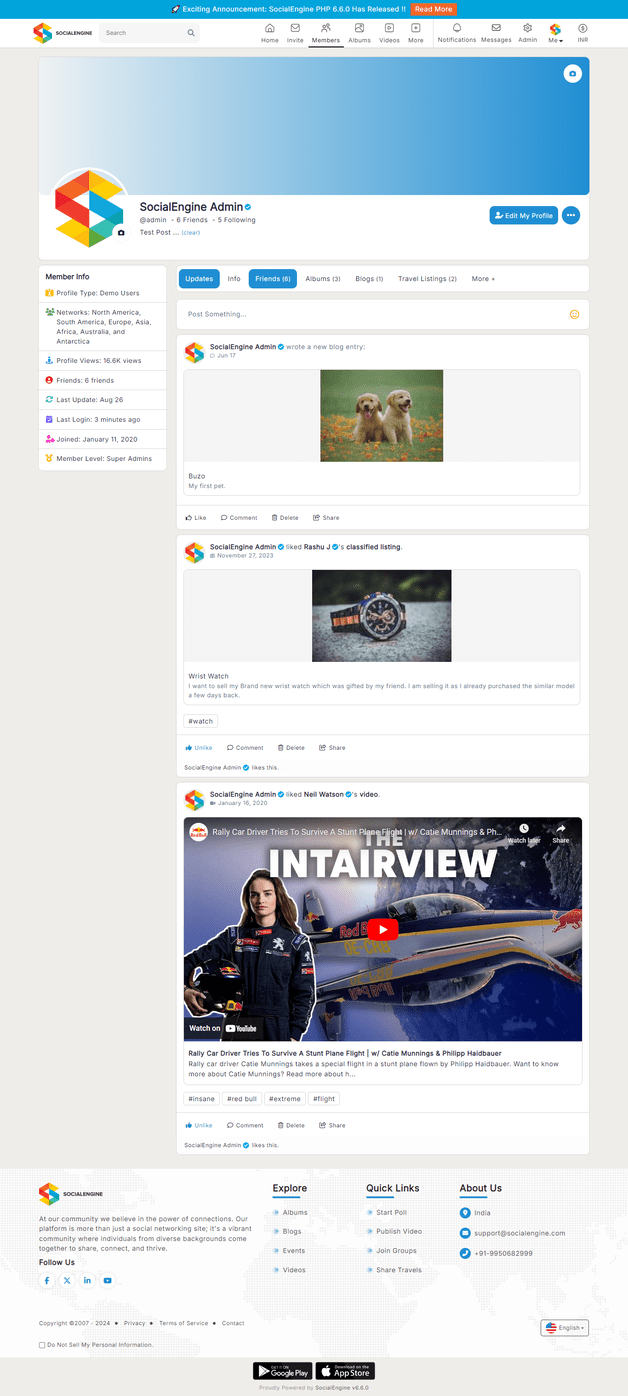 SocialEngine PHP Screenshot