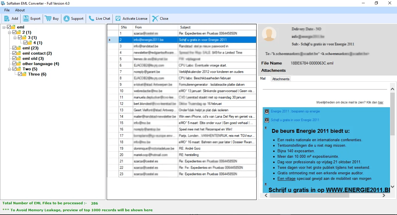 Softaken EML to PST Converter Screenshot