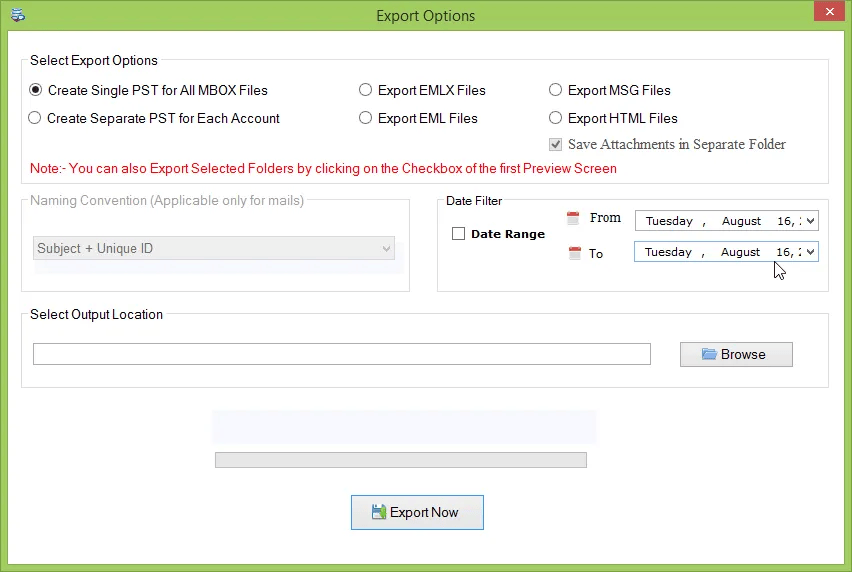 Softaken MBOX to PST Converter Screenshot