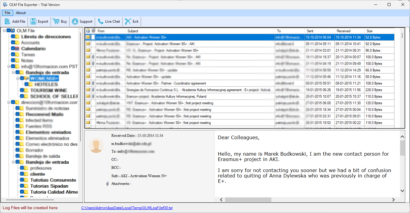 Softaken OLM to PST Converter Screenshot